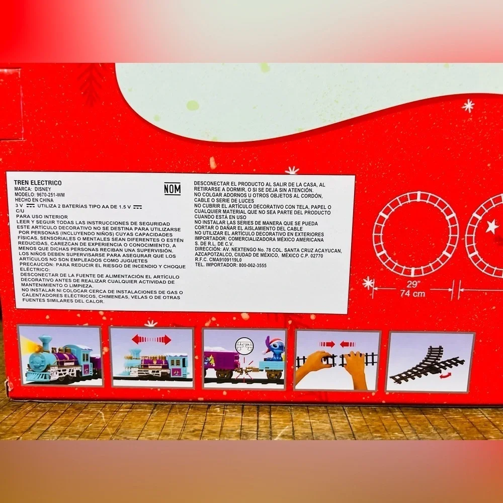 Disney Lilo & stitch Xmas train has sounds & lights NEW
